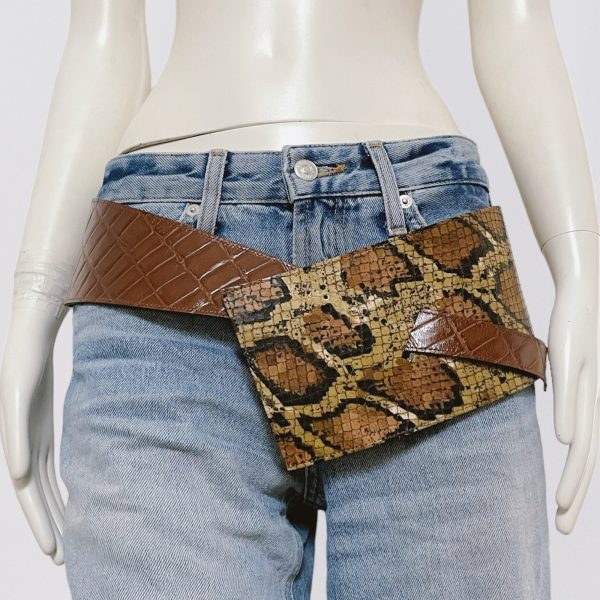BAZAR by CHRISTIAN LACROIX - leather wide asymmetrical belt - Image 2