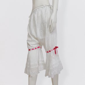 White cotton and lace antique lingerie bloomer pants vintage XVIIIe