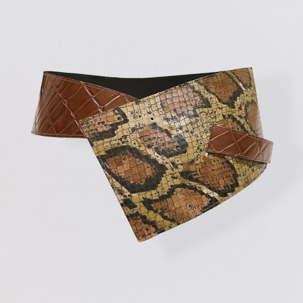 Vintage BAZAR by CHRISTIAN LACROIX leather wide asymmetrical belt