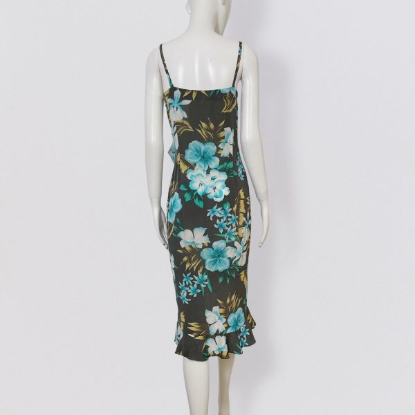 GEORGES RECH - silk dress with floral print and ruffle - Image 3