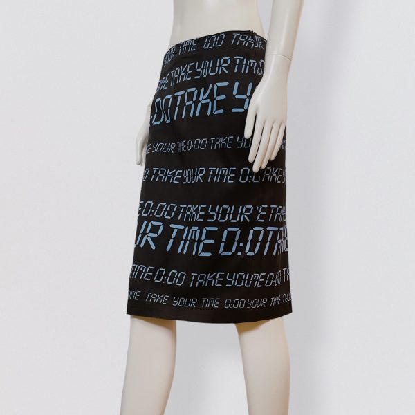 MOSCHINO JEANS 90s alarm clock print midi skirt
