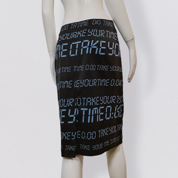 MOSCHINO JEANS 90s alarm clock print midi skirt - Image 2