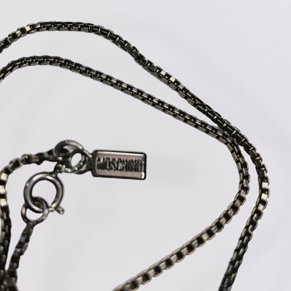 MOSCHINO - metal and black rhinestones heart pendant necklace - Image 4