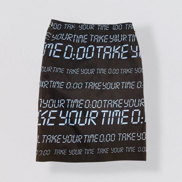 MOSCHINO JEANS 90s alarm clock print midi skirt - Image 3