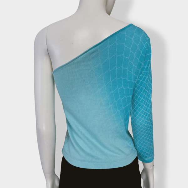 VERSACE JEAN COUTURE - turquoise asymmetrical top - Image 3