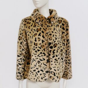 Vintage 00s BYBLOS leopard Faux Fur Short Coat