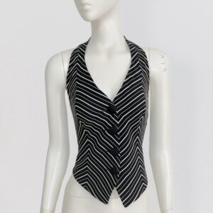 Vintage 90s DOLCE & GABANNA - Black and white striped backless vest 1
