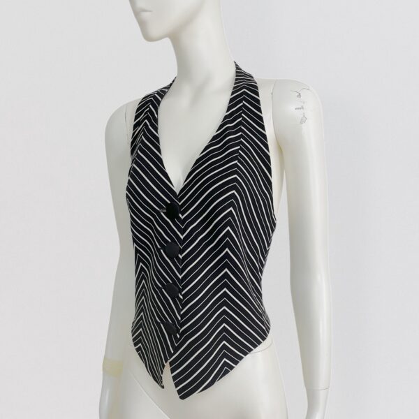 Vintage 90s DOLCE & GABANNA - Black and white striped backless vest