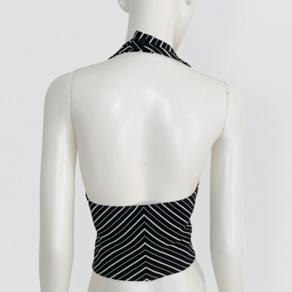 DOLCE & GABANNA - Black and white striped backless vest - Image 3