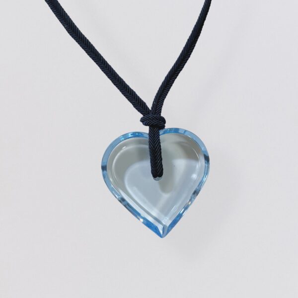 BACCARAT - sky blue crystal heart pendant necklace - Image 2
