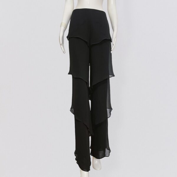 Vintage GIORGIO ARMANI - F/W 2001 black silk pants with ruffles