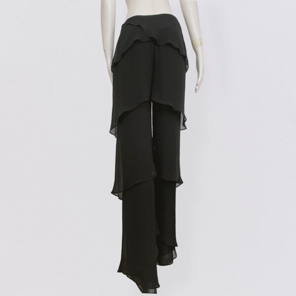 GIORGIO ARMANI - F/W 2001 black silk pants with ruffles - Image 3
