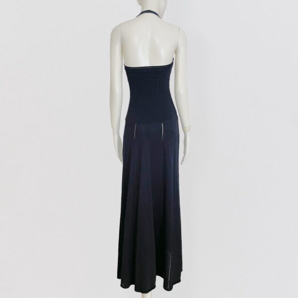 THIERRY MUGLER - black cotton backless maxi dress - Image 4