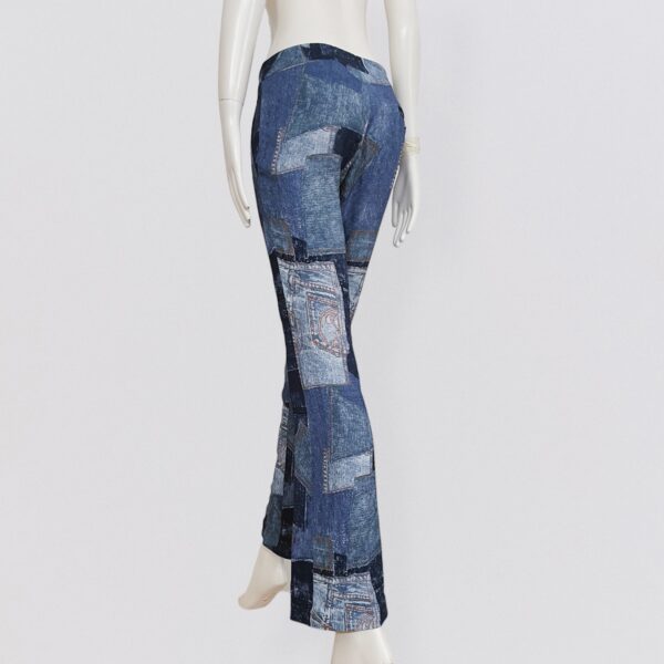 MOSCHINO COUTURE - RESORT 2018 patchwork denim print trousers - Image 3