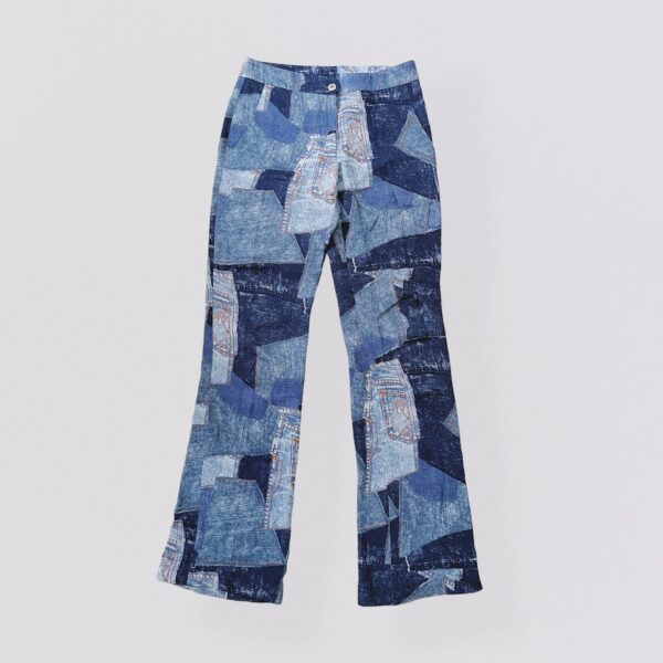 MOSCHINO COUTURE - RESORT 2018 patchwork denim print trousers - Image 4