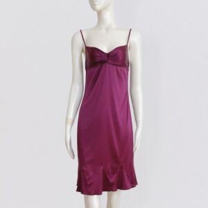 Vintage 00s Y2K CAPUCINE PUERARI - Aubergine purple satin slip dress with spaghetti straps