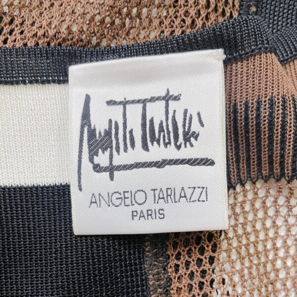 ANGELO TARLAZZI - Patchwork semi sheer tank knit midi dress - Image 4