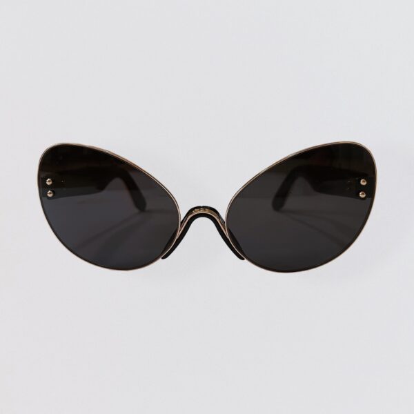Vintage 00s MARCO DE VINCENZO - Black & gold ultra cat-eye sunglasses 1