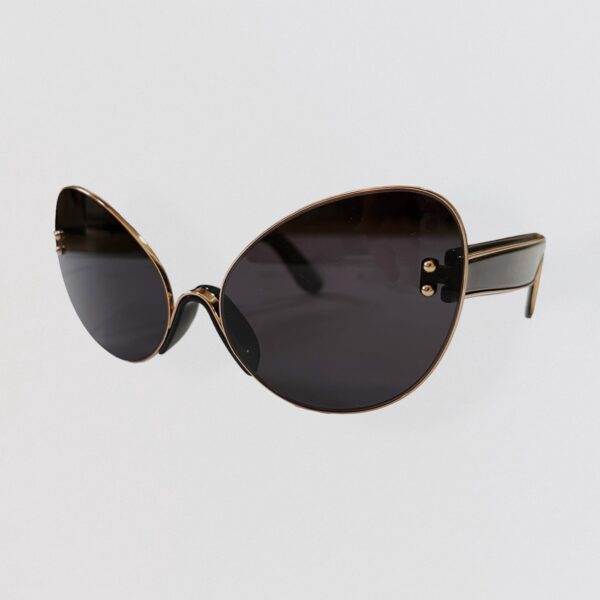 Vintage 00s MARCO DE VINCENZO - Black & gold ultra cat-eye sunglasses