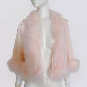 Vintage 60s I MAGNIN - powder pink feather bolero top 1