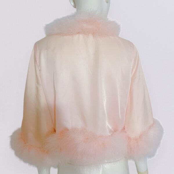 I MAGNIN - powder pink feather bolero top - Image 4