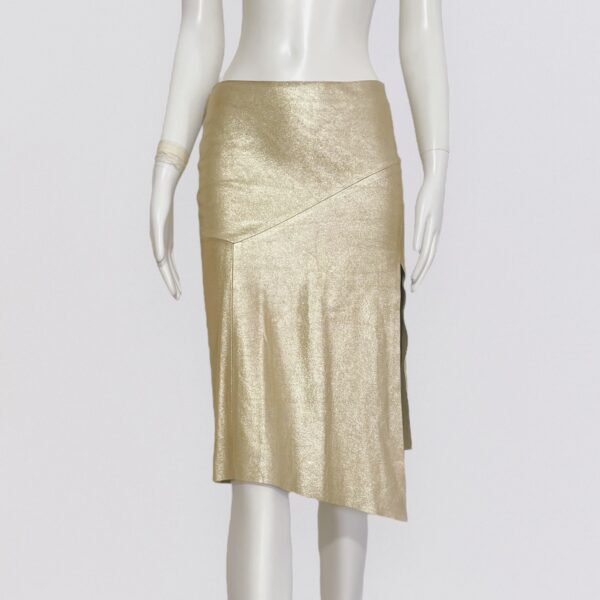 Vintage 00s LOLITA LEMPICKA S/S 2001 Asymmetrical gold leather midi 1
