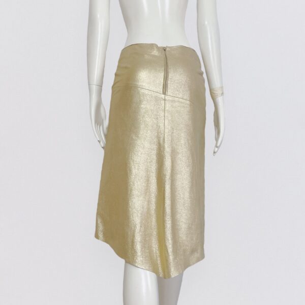 LOLITA LEMPICKA - S/S 2001 Asymmetrical gold leather midi - Image 3