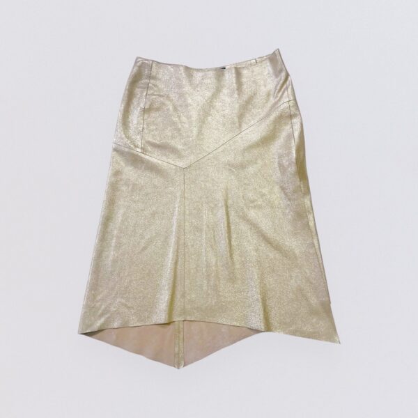 LOLITA LEMPICKA - S/S 2001 Asymmetrical gold leather midi - Image 4