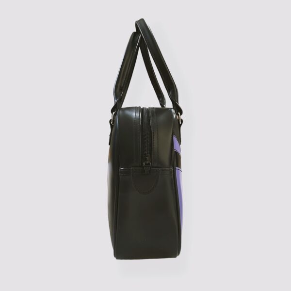 ANNA SUI - Black and purple leather rectangular bowling bag - Image 3