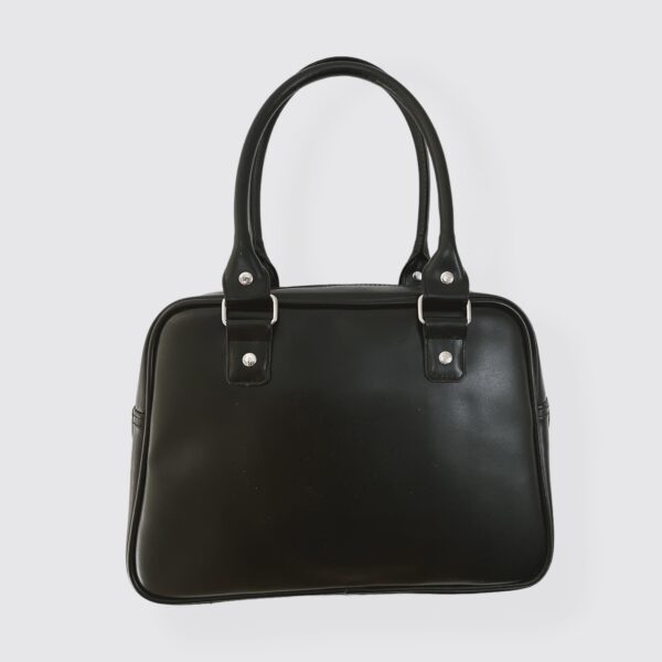 ANNA SUI - Black and purple leather rectangular bowling bag - Image 4