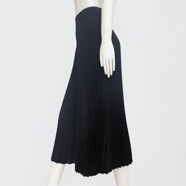 MOSCHINO COUTURE - High-waisted black wool pleated midi culotte skirt - Image 3