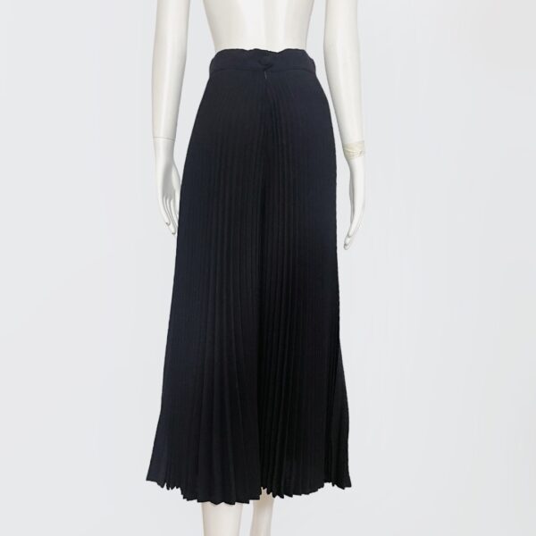 MOSCHINO COUTURE - High-waisted black wool pleated midi culotte skirt - Image 4