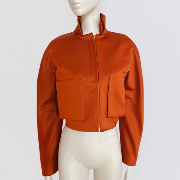 Vintage 00s GUY LAROCHE F/W 2012 rust orange crop bomber jacket 1