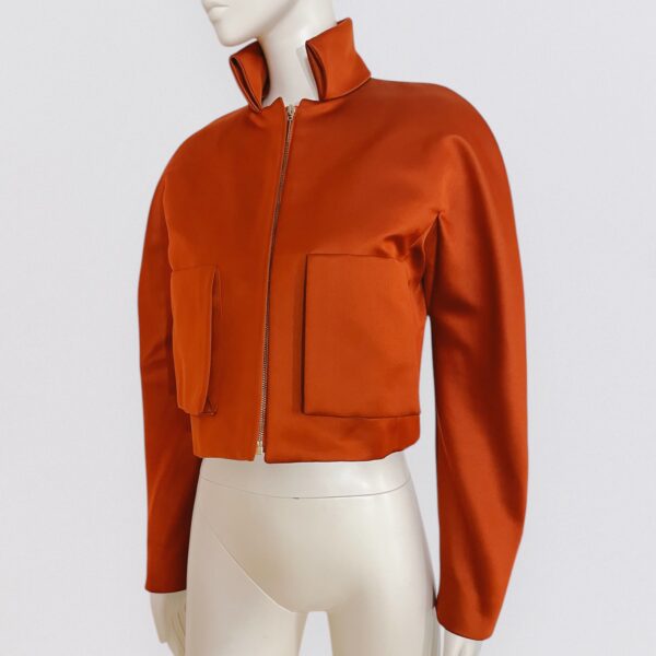 GUY LAROCHE - F/W 2012 rust orange crop bomber jacket - Image 3