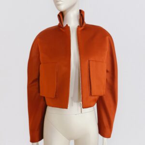 Vintage 00s GUY LAROCHE F/W 2012 rust orange crop bomber jacket