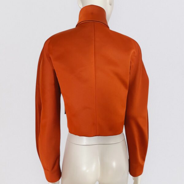 GUY LAROCHE - F/W 2012 rust orange crop bomber jacket - Image 4