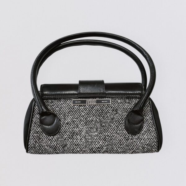 GIANFRANCO FERRE - tweed and black leather mini handbag - Image 2