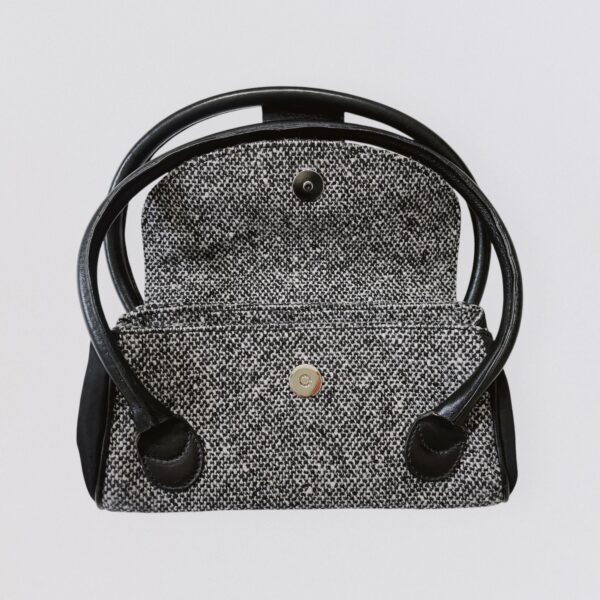 GIANFRANCO FERRE - tweed and black leather mini handbag - Image 3