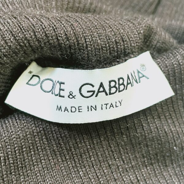 DOLCE & GABANNA - brown wool turtleneck sweater with multicoloured pattern - Image 2