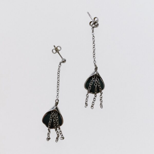 NINA RICCI - Silver metal dangling earrings - Image 2