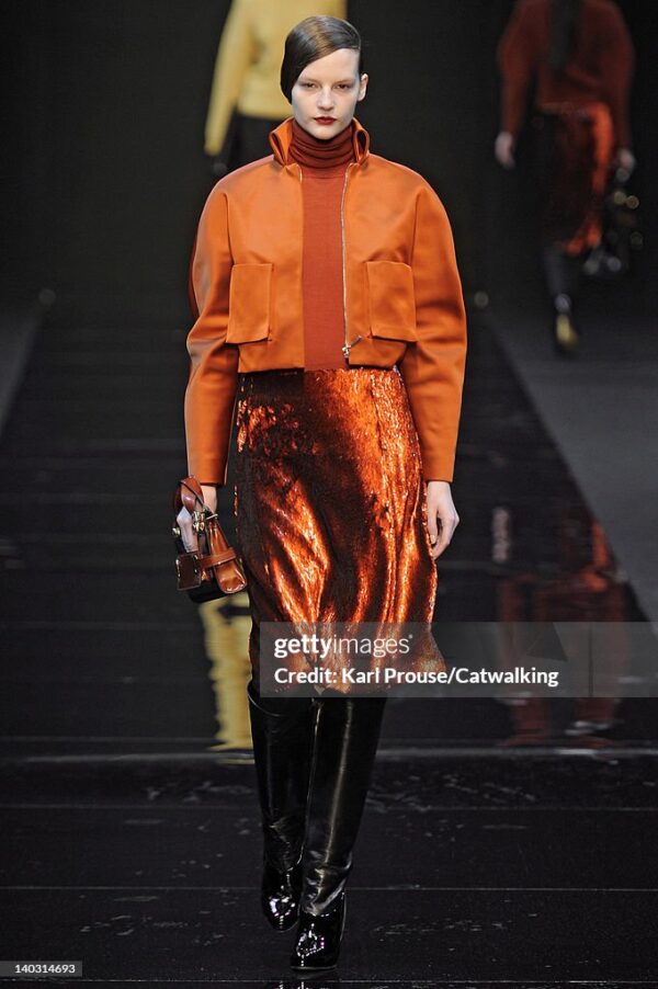 GUY LAROCHE - F/W 2012 rust orange crop bomber jacket - Image 6