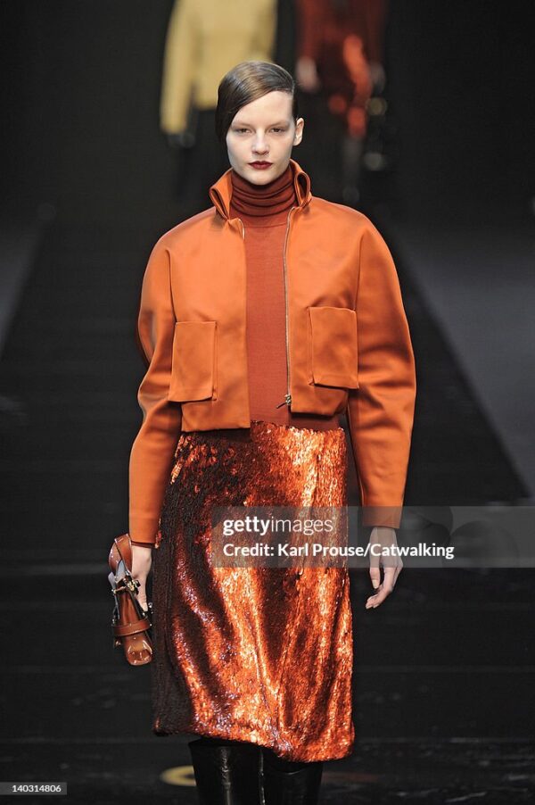 GUY LAROCHE - F/W 2012 rust orange crop bomber jacket - Image 5