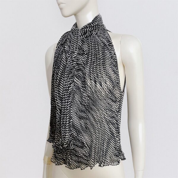 GEORGES RECH – Sleeveless pleated top with pussy bow print - Image 2