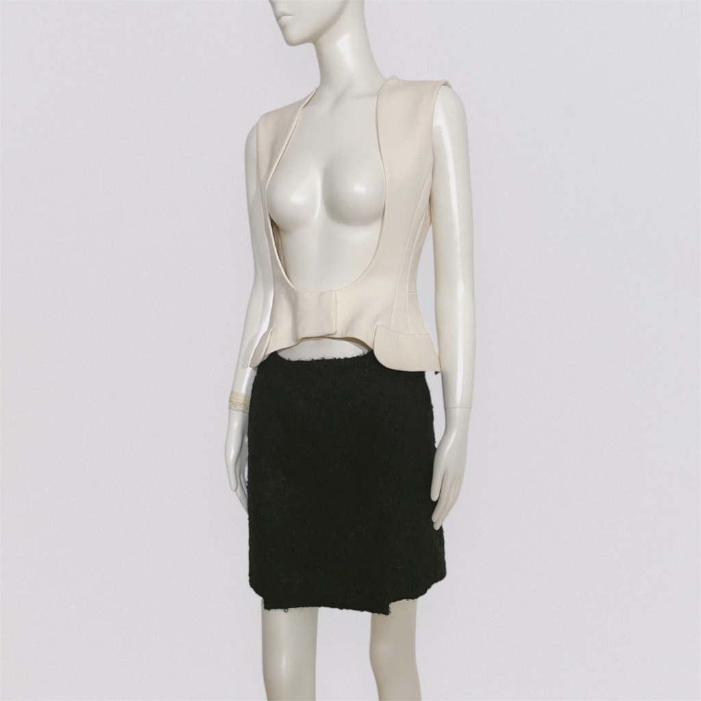 CHRISTIAN DIOR – F/W 2013 cream and black wool mini-dress