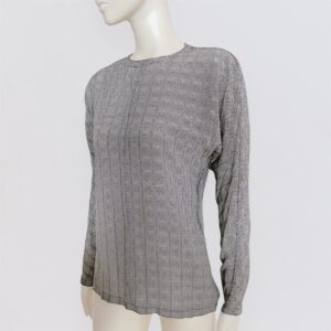 Vintage 80s GIANNI VERSACE – Op Art optical illusion print long sleeve silk top