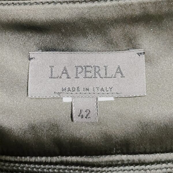 LA PERLA – Wool pencil skirt with satin details - Image 4