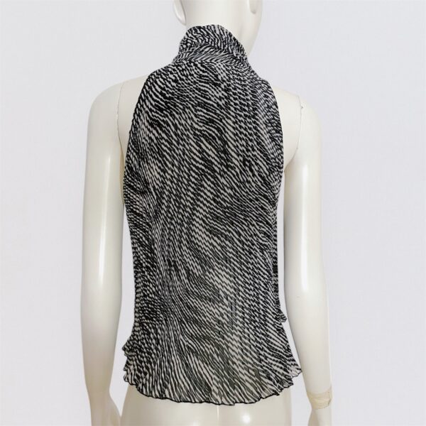 GEORGES RECH – Sleeveless pleated top with pussy bow print - Image 3
