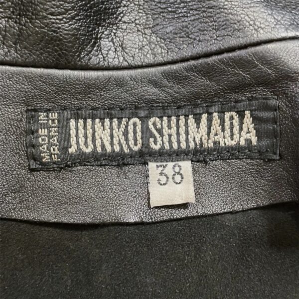 JUNKO SHIMADA - Black leather shirt jacket - Image 5