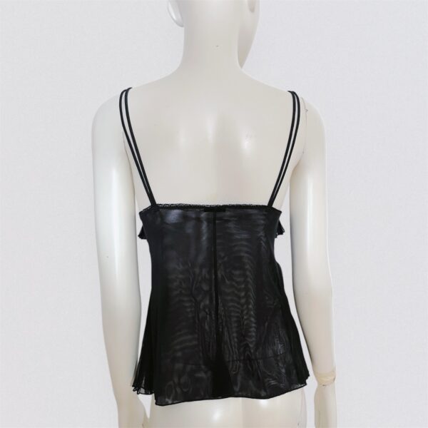 LA PERLA - semi-sheer black pleated tank top - Image 3