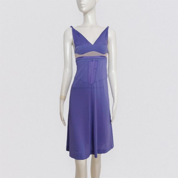 Vintage 00S ALBERTA FERRETTI - Purple silk midi dress with lingerie details 1